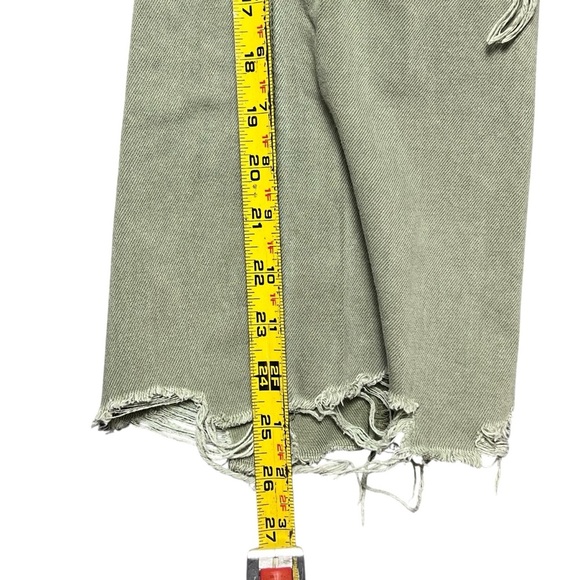 Vervet Leslie Distressed 90s Flare Jeans Green Size 28 - Picture 6 of 6